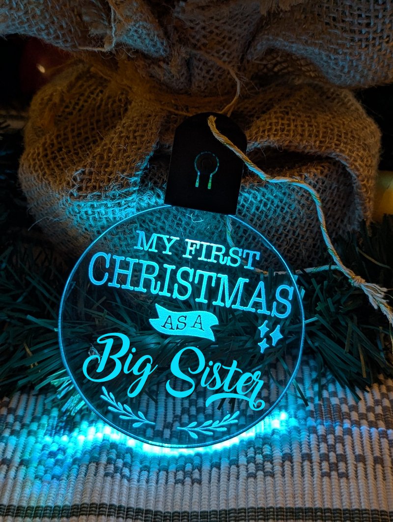 My First Christmas as a Big Sister Personalised Bauble Light Decoration - KustomboxNight Lights & Ambient LightingKustomboxBauble - Standard Size
