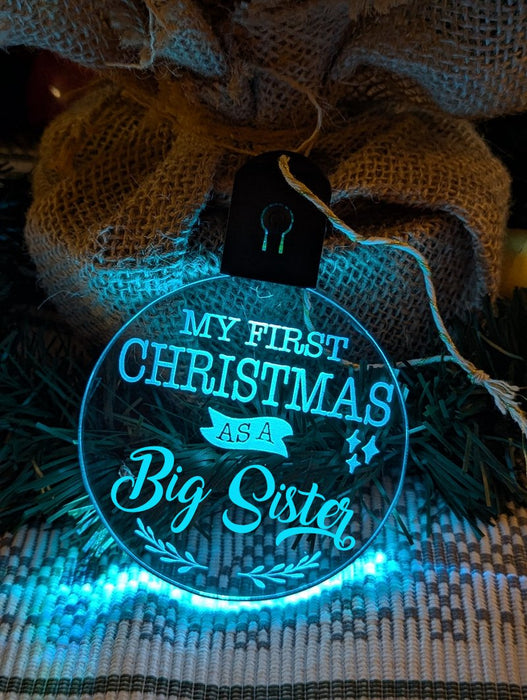 My First Christmas as a Big Sister Personalised Bauble Light Decoration - KustomboxNight Lights & Ambient LightingKustomboxBauble - Standard Size