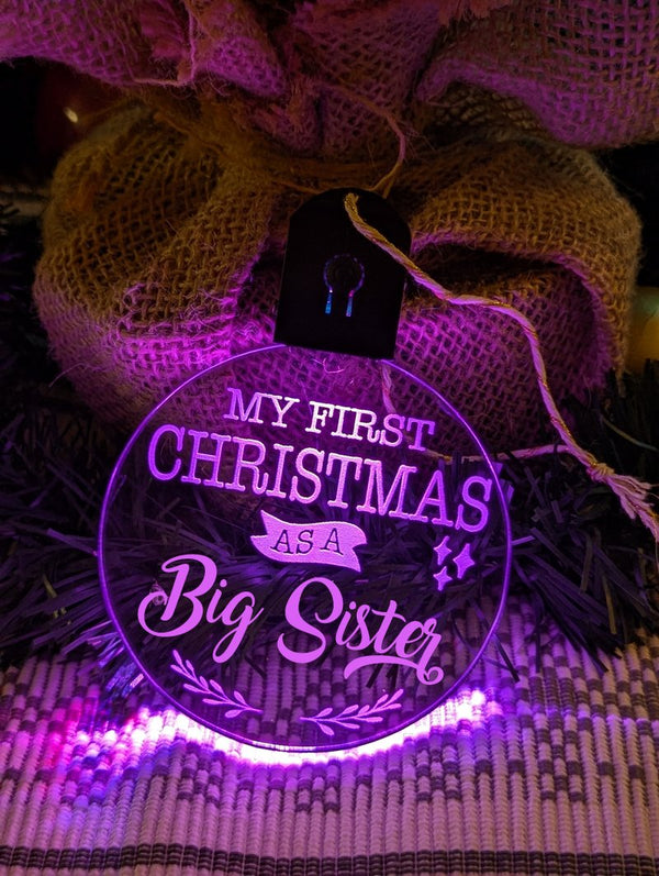 My First Christmas as a Big Sister Personalised Bauble Light Decoration - KustomboxNight Lights & Ambient LightingKustomboxBauble - Standard Size