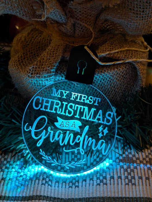 My First Christmas as a Grandma Personalised Name Tree Bauble Light Decoration - KustomboxNight Lights & Ambient LightingKustomboxBauble - Standard Size