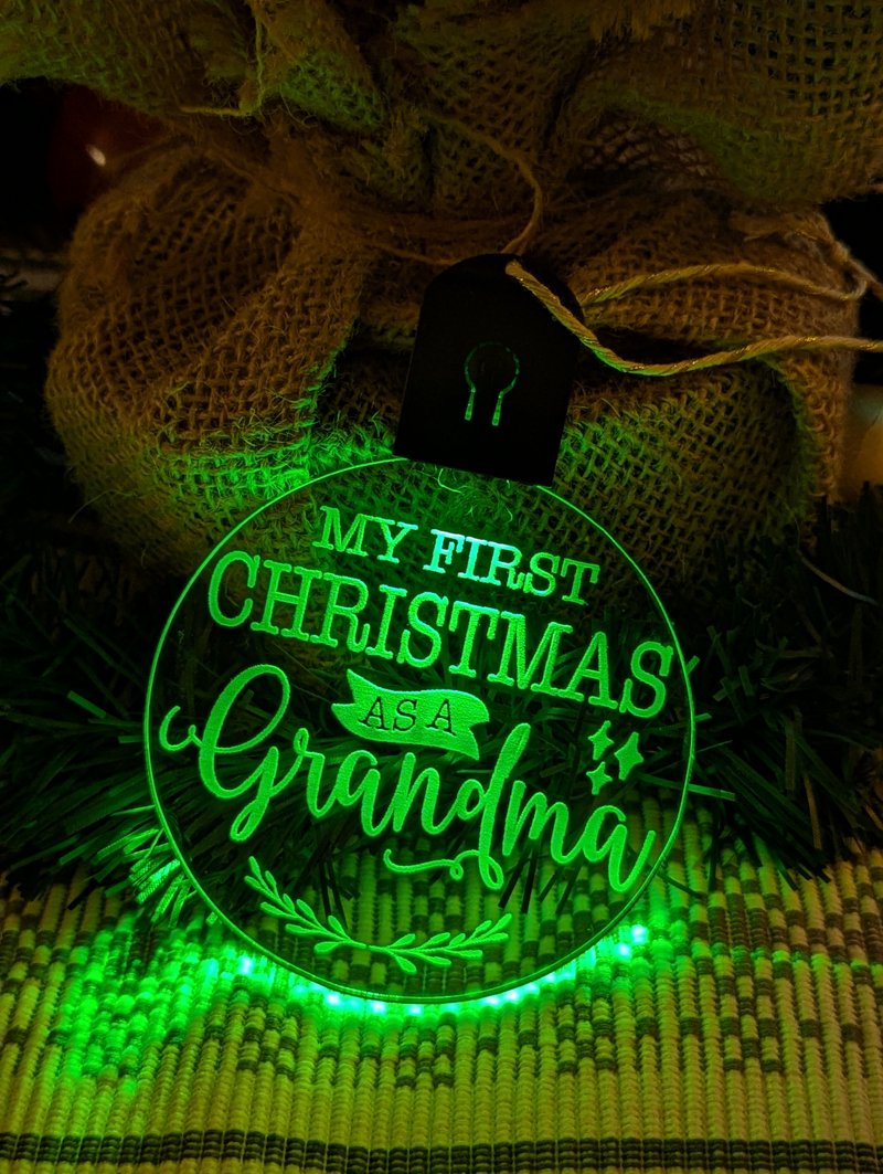 My First Christmas as a Grandma Personalised Name Tree Bauble Light Decoration - KustomboxNight Lights & Ambient LightingKustomboxBauble - Standard Size