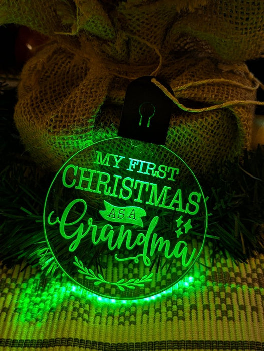 My First Christmas as a Grandma Personalised Name Tree Bauble Light Decoration - KustomboxNight Lights & Ambient LightingKustomboxBauble - Standard Size