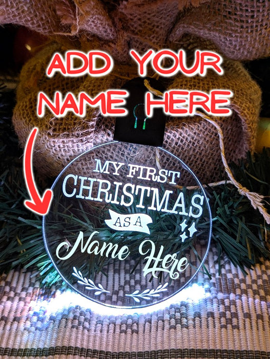 My First Christmas as a Grandma Personalised Name Tree Bauble Light Decoration - KustomboxNight Lights & Ambient LightingKustomboxBauble - Standard Size
