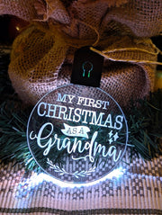 My First Christmas as a Grandma Personalised Name Tree Bauble Light Decoration - KustomboxNight Lights & Ambient LightingKustomboxBauble - Standard Size