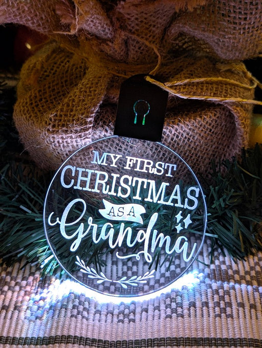 My First Christmas as a Grandma Personalised Name Tree Bauble Light Decoration - KustomboxNight Lights & Ambient LightingKustomboxBauble - Standard Size