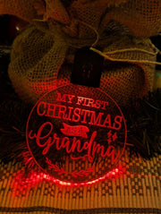 My First Christmas as a Grandma Personalised Name Tree Bauble Light Decoration - KustomboxNight Lights & Ambient LightingKustomboxBauble - Standard Size