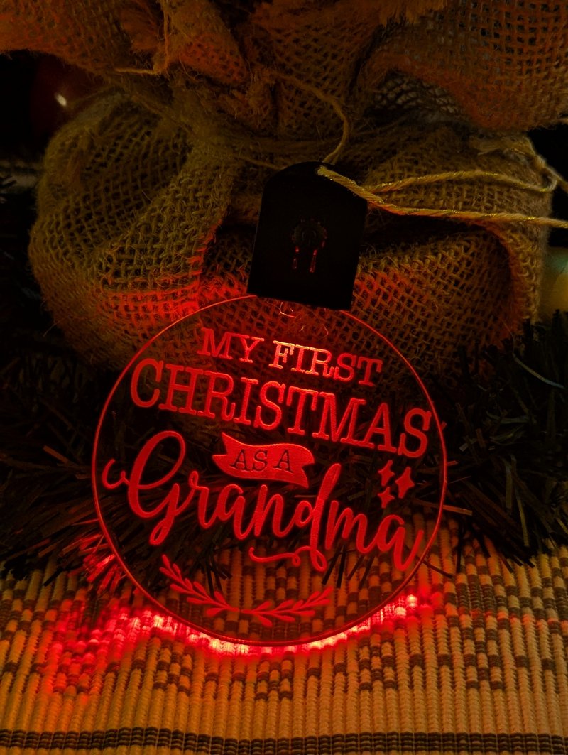 My First Christmas as a Grandma Personalised Name Tree Bauble Light Decoration - KustomboxNight Lights & Ambient LightingKustomboxBauble - Standard Size