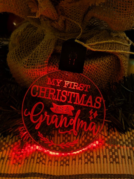 My First Christmas as a Grandma Personalised Name Tree Bauble Light Decoration - KustomboxNight Lights & Ambient LightingKustomboxBauble - Standard Size