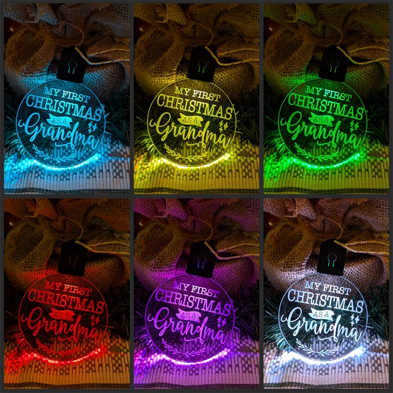 My First Christmas as a Grandma Personalised Name Tree Bauble Light Decoration - KustomboxNight Lights & Ambient LightingKustomboxBauble - Standard Size