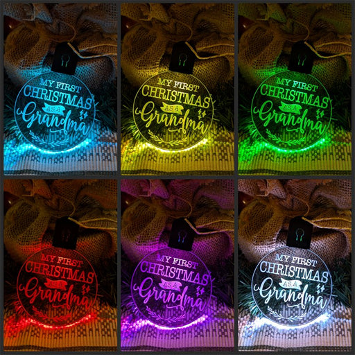 My First Christmas as a Grandma Personalised Name Tree Bauble Light Decoration - KustomboxNight Lights & Ambient LightingKustomboxBauble - Standard Size