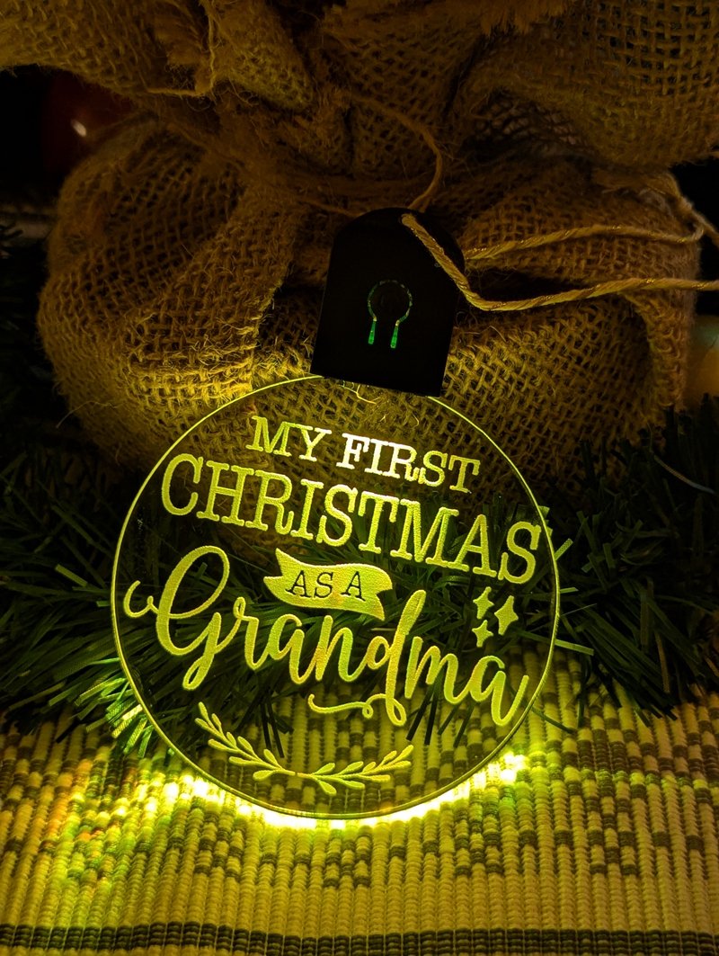 My First Christmas as a Grandma Personalised Name Tree Bauble Light Decoration - KustomboxNight Lights & Ambient LightingKustomboxBauble - Standard Size