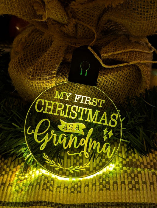 My First Christmas as a Grandma Personalised Name Tree Bauble Light Decoration - KustomboxNight Lights & Ambient LightingKustomboxBauble - Standard Size