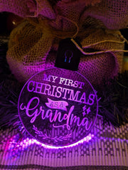 My First Christmas as a Grandma Personalised Name Tree Bauble Light Decoration - KustomboxNight Lights & Ambient LightingKustomboxBauble - Standard Size