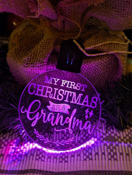 My First Christmas as a Grandma Personalised Name Tree Bauble Light Decoration - KustomboxNight Lights & Ambient LightingKustomboxBauble - Standard Size