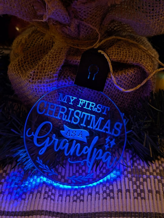 My First Christmas as a Grandpa Personalised Name Tree Bauble Light Decoration - KustomboxNight Lights & Ambient LightingKustomboxBauble - Standard Size