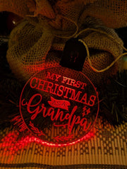 My First Christmas as a Grandpa Personalised Name Tree Bauble Light Decoration - KustomboxNight Lights & Ambient LightingKustomboxBauble - Standard Size