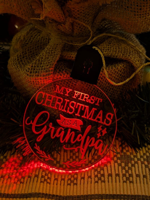 My First Christmas as a Grandpa Personalised Name Tree Bauble Light Decoration - KustomboxNight Lights & Ambient LightingKustomboxBauble - Standard Size