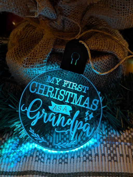 My First Christmas as a Grandpa Personalised Name Tree Bauble Light Decoration - KustomboxNight Lights & Ambient LightingKustomboxBauble - Standard Size