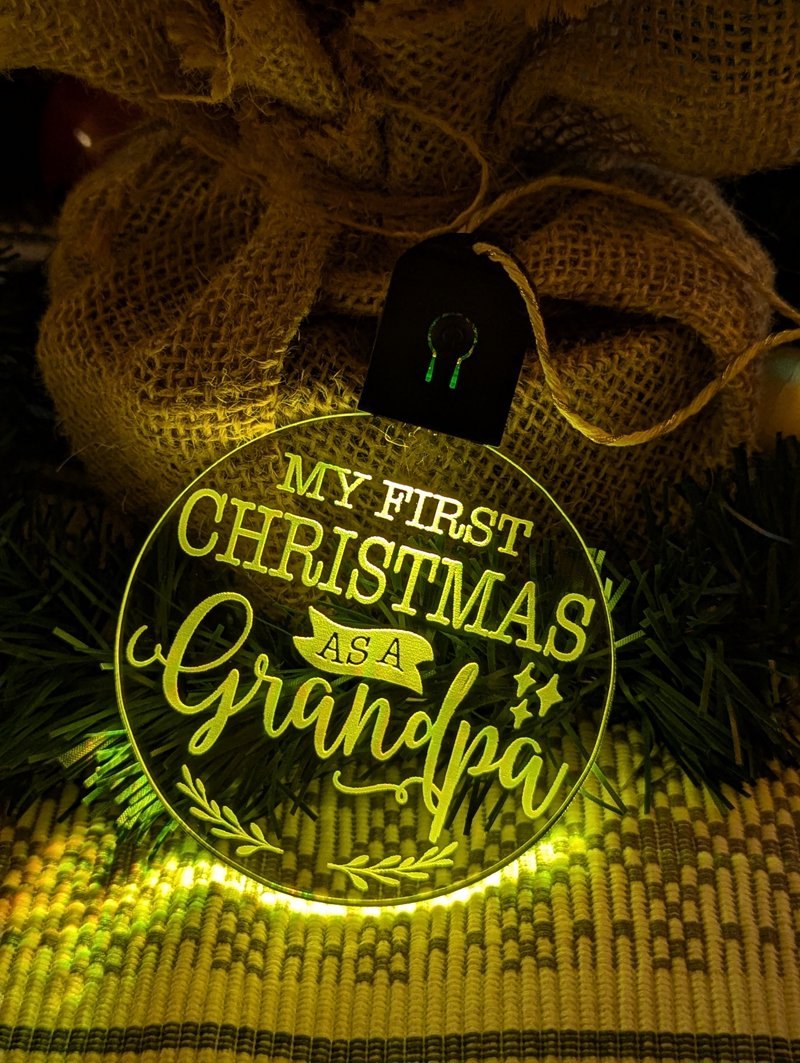 My First Christmas as a Grandpa Personalised Name Tree Bauble Light Decoration - KustomboxNight Lights & Ambient LightingKustomboxBauble - Standard Size
