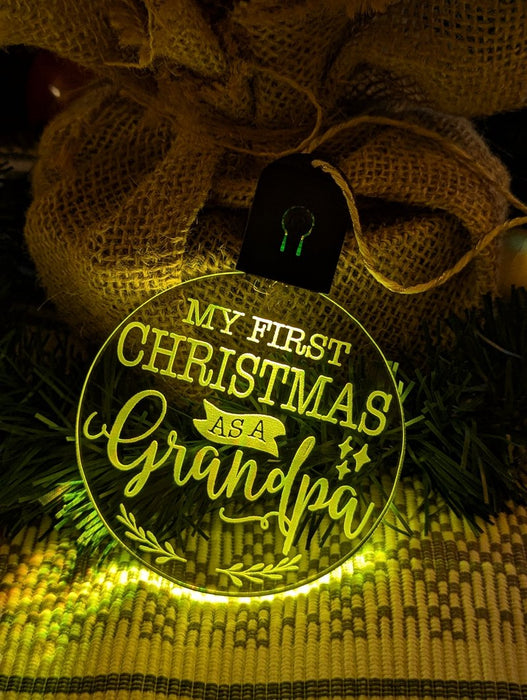 My First Christmas as a Grandpa Personalised Name Tree Bauble Light Decoration - KustomboxNight Lights & Ambient LightingKustomboxBauble - Standard Size