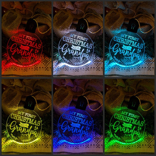 My First Christmas as a Grandpa Personalised Name Tree Bauble Light Decoration - KustomboxNight Lights & Ambient LightingKustomboxBauble - Standard Size