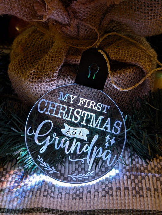 My First Christmas as a Grandpa Personalised Name Tree Bauble Light Decoration - KustomboxNight Lights & Ambient LightingKustomboxBauble - Standard Size
