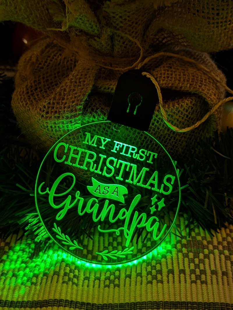 My First Christmas as a Grandpa Personalised Name Tree Bauble Light Decoration - KustomboxNight Lights & Ambient LightingKustomboxBauble - Standard Size