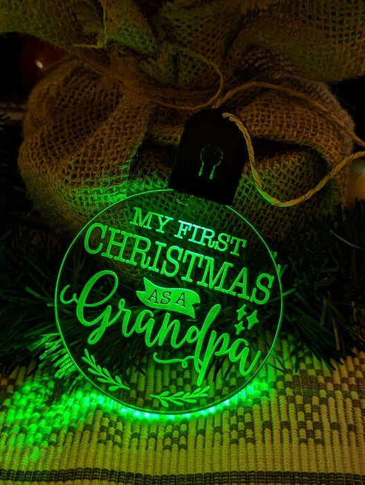 My First Christmas as a Grandpa Personalised Name Tree Bauble Light Decoration - KustomboxNight Lights & Ambient LightingKustomboxBauble - Standard Size