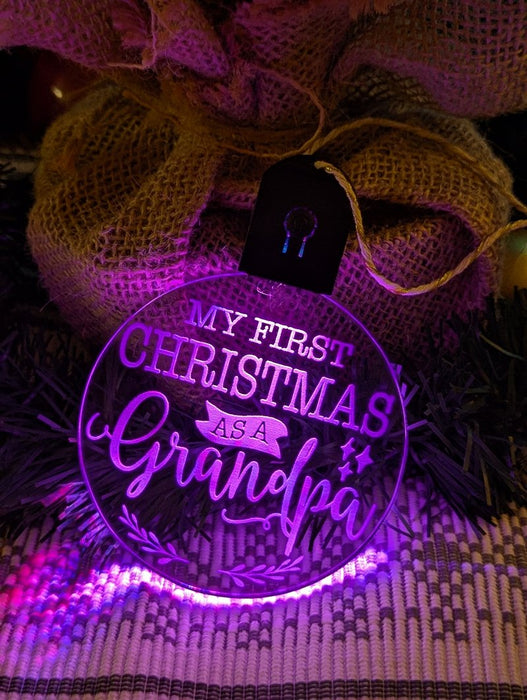 My First Christmas as a Grandpa Personalised Name Tree Bauble Light Decoration - KustomboxNight Lights & Ambient LightingKustomboxBauble - Standard Size
