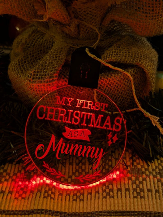 My First Christmas as a Mummy Personalised Bauble Light Decoration - KustomboxNight Lights & Ambient LightingKustomboxBauble - Standard Size
