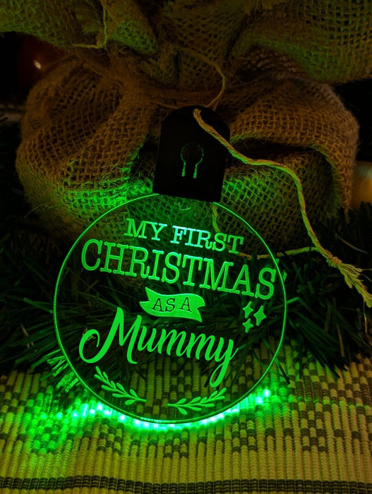 My First Christmas as a Mummy Personalised Bauble Light Decoration - KustomboxNight Lights & Ambient LightingKustomboxBauble - Standard Size