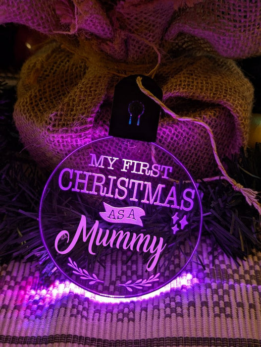 My First Christmas as a Mummy Personalised Bauble Light Decoration - KustomboxNight Lights & Ambient LightingKustomboxBauble - Standard Size