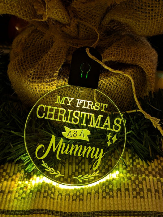 My First Christmas as a Mummy Personalised Bauble Light Decoration - KustomboxNight Lights & Ambient LightingKustomboxBauble - Standard Size