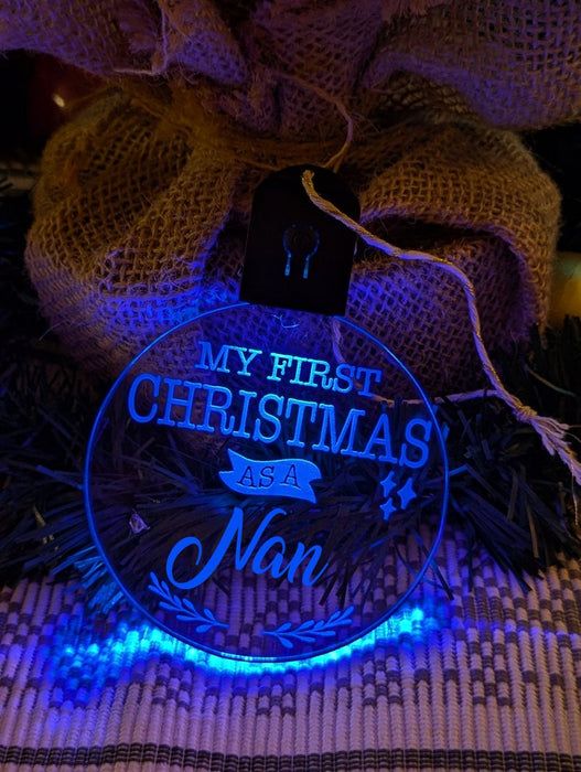 My First Christmas as a Nan Personalised Bauble Light Decoration - KustomboxNight Lights & Ambient LightingKustomboxBauble - Standard Size