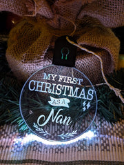 My First Christmas as a Nan Personalised Bauble Light Decoration - KustomboxNight Lights & Ambient LightingKustomboxBauble - Standard Size