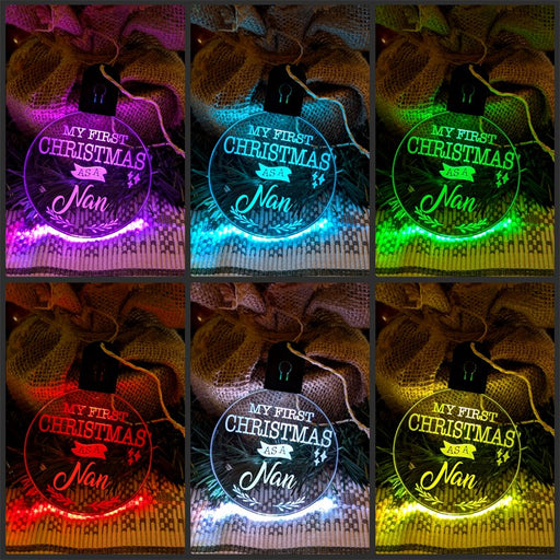 My First Christmas as a Nan Personalised Bauble Light Decoration - KustomboxNight Lights & Ambient LightingKustomboxBauble - Standard Size