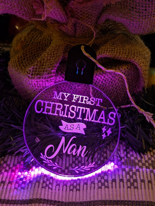 My First Christmas as a Nan Personalised Bauble Light Decoration - KustomboxNight Lights & Ambient LightingKustomboxBauble - Standard Size