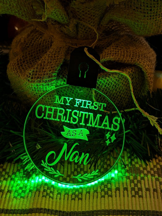 My First Christmas as a Nan Personalised Bauble Light Decoration - KustomboxNight Lights & Ambient LightingKustomboxBauble - Standard Size