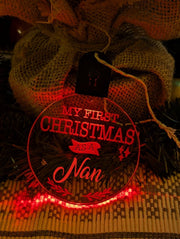 My First Christmas as a Nan Personalised Bauble Light Decoration - KustomboxNight Lights & Ambient LightingKustomboxBauble - Standard Size