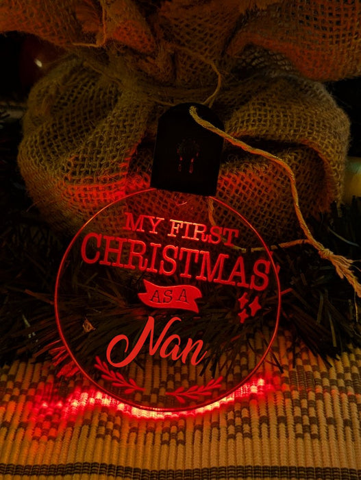 My First Christmas as a Nan Personalised Bauble Light Decoration - KustomboxNight Lights & Ambient LightingKustomboxBauble - Standard Size