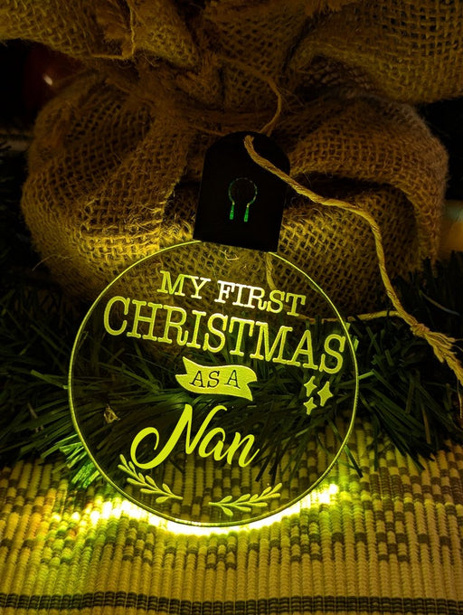 My First Christmas as a Nan Personalised Bauble Light Decoration - KustomboxNight Lights & Ambient LightingKustomboxBauble - Standard Size