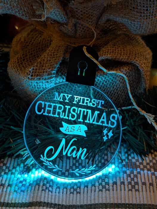 My First Christmas as a Nan Personalised Bauble Light Decoration - KustomboxNight Lights & Ambient LightingKustomboxBauble - Standard Size