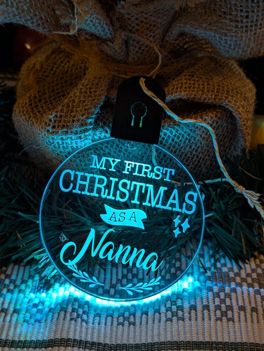 My First Christmas as a Nanna Personalised Bauble Light Decoration - KustomboxNight Lights & Ambient LightingKustomboxBauble - Standard Size