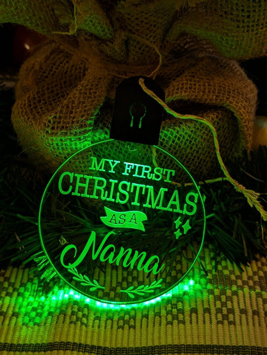 My First Christmas as a Nanna Personalised Bauble Light Decoration - KustomboxNight Lights & Ambient LightingKustomboxBauble - Standard Size