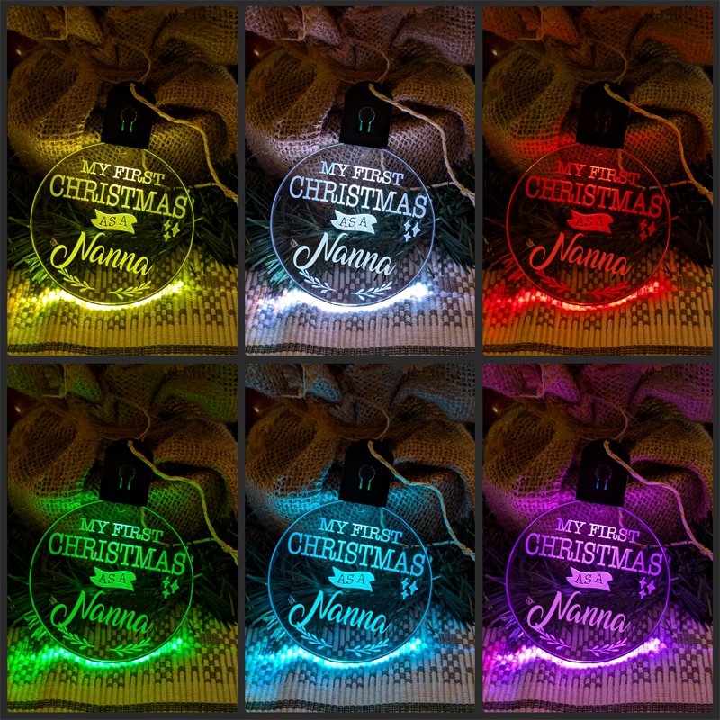My First Christmas as a Nanna Personalised Bauble Light Decoration - KustomboxNight Lights & Ambient LightingKustomboxBauble - Standard Size