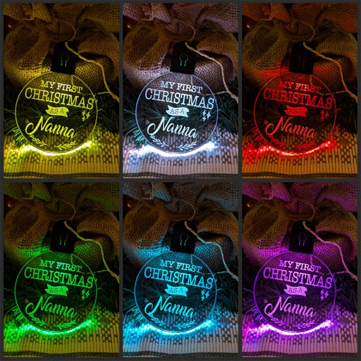 My First Christmas as a Nanna Personalised Bauble Light Decoration - KustomboxNight Lights & Ambient LightingKustomboxBauble - Standard Size