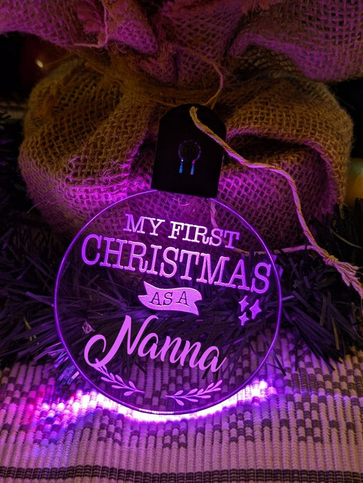 My First Christmas as a Nanna Personalised Bauble Light Decoration - KustomboxNight Lights & Ambient LightingKustomboxBauble - Standard Size