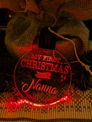 My First Christmas as a Nanna Personalised Bauble Light Decoration - KustomboxNight Lights & Ambient LightingKustomboxBauble - Standard Size