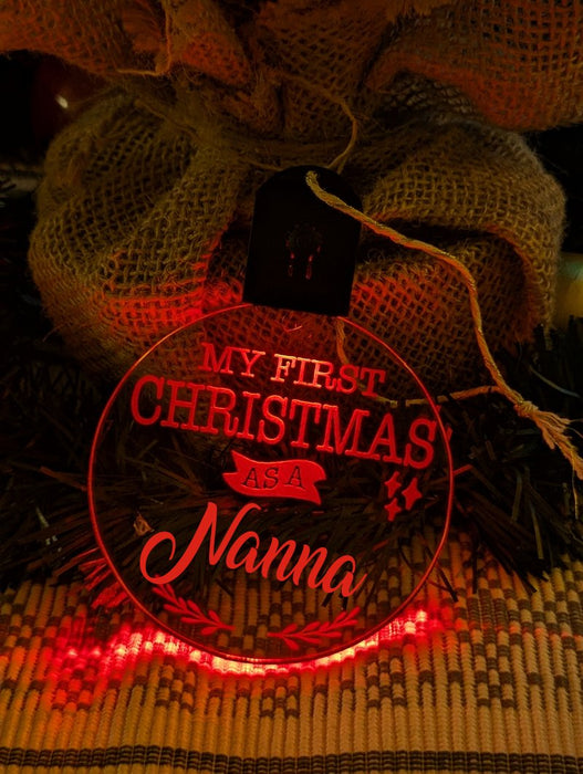 My First Christmas as a Nanna Personalised Bauble Light Decoration - KustomboxNight Lights & Ambient LightingKustomboxBauble - Standard Size