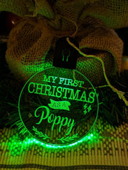 My First Christmas as a Poppy Personalised Bauble Light Decoration - KustomboxNight Lights & Ambient LightingKustomboxBauble - Standard Size